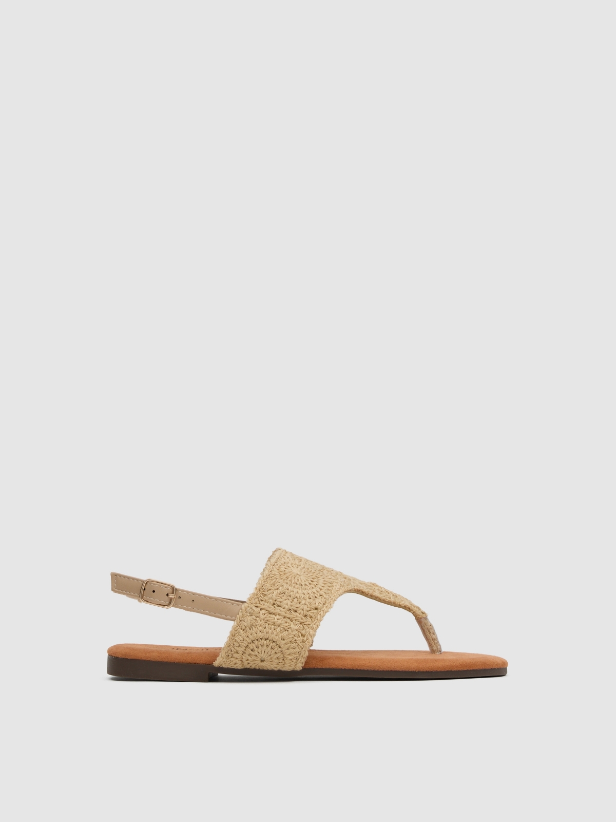 Sandalia crochet dedo lona