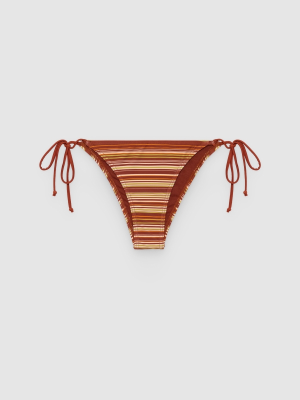  Braguita bikini rayas marrón oscuro vista frontal