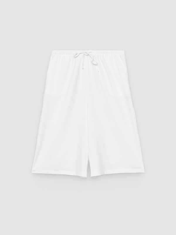 High-waisted Bermuda shorts with drawstrings
