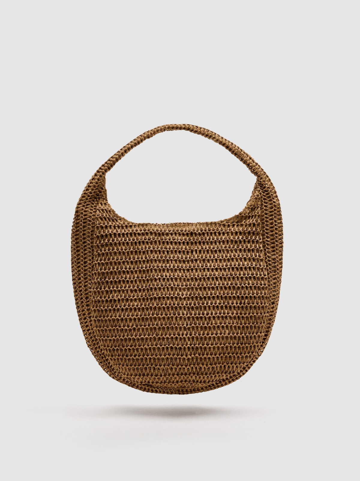 Bolsa de ombro de ráfia trançada