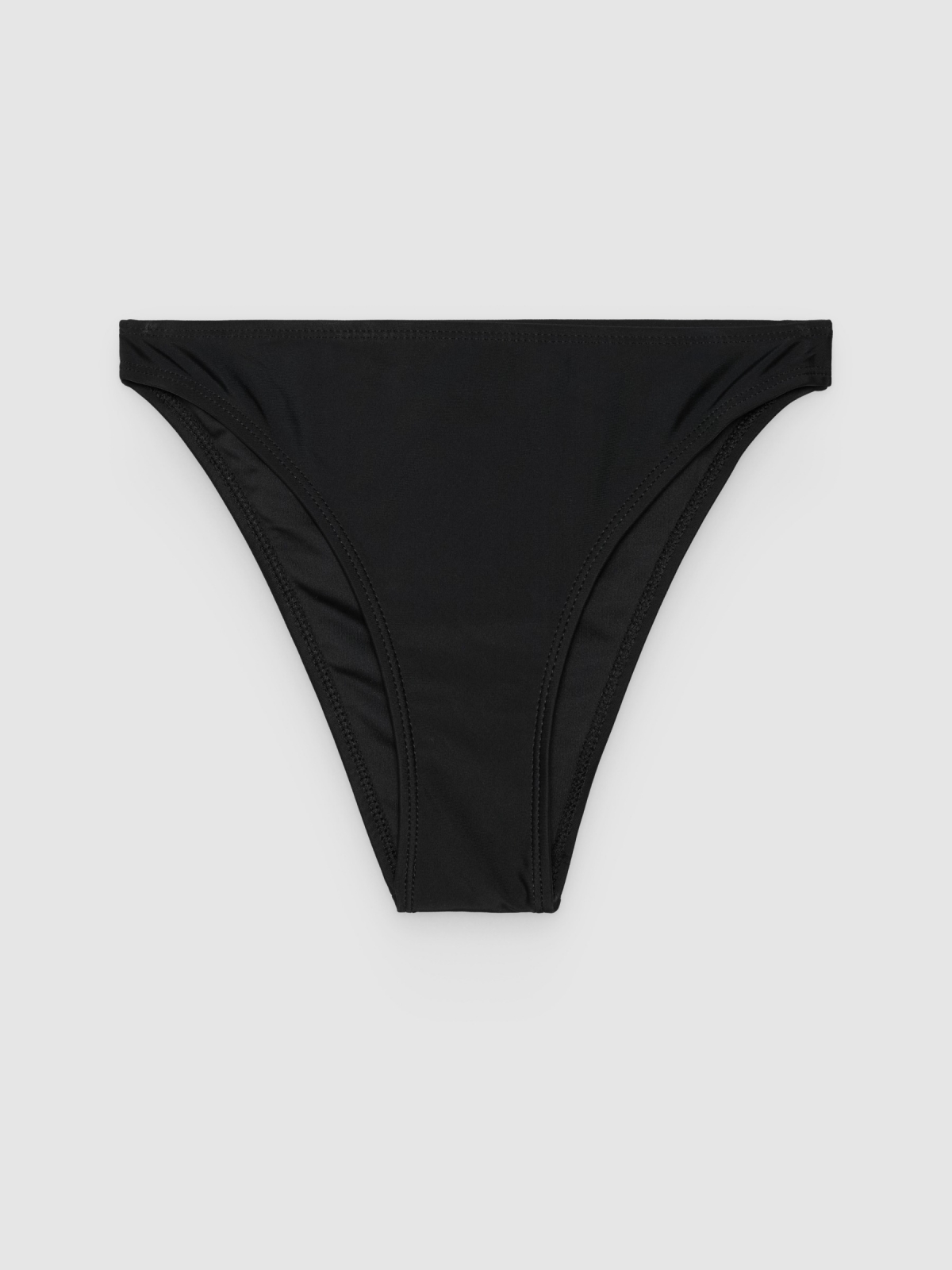 %Pto% Mid-rise Brazilian bikini bottoms black front view
