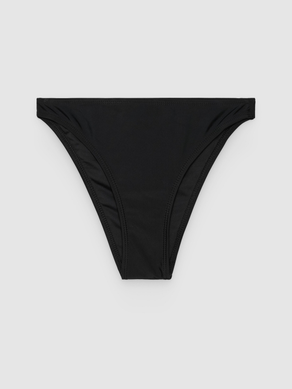  Mid-rise Brazilian bikini bottoms black front view