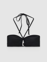 %Pto% Top bikini bandeau cut out black front view