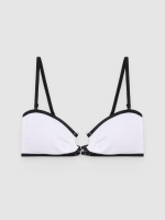 %Pto% Beaded bandeau bikini top white front view