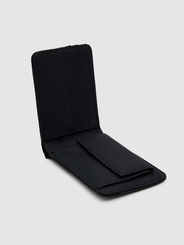 Cartera efecto piel inside negro vista general trasera