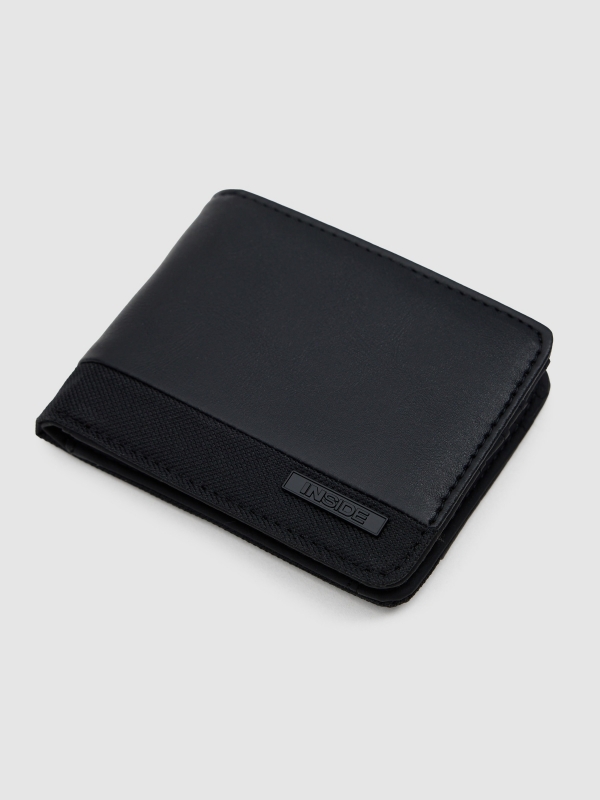 Cartera efecto piel inside negro vista lateral 45º