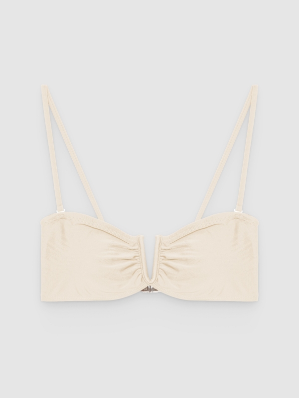  Top bikini bandeau hebilla blanco roto vista frontal