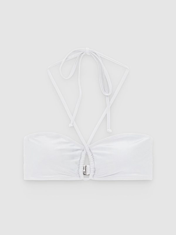  Top bikini bandeau cut out white front view