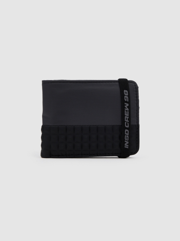 Wallet elastic clasp grey front view