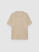 %Pto% Buttoned knit shirt raw front view