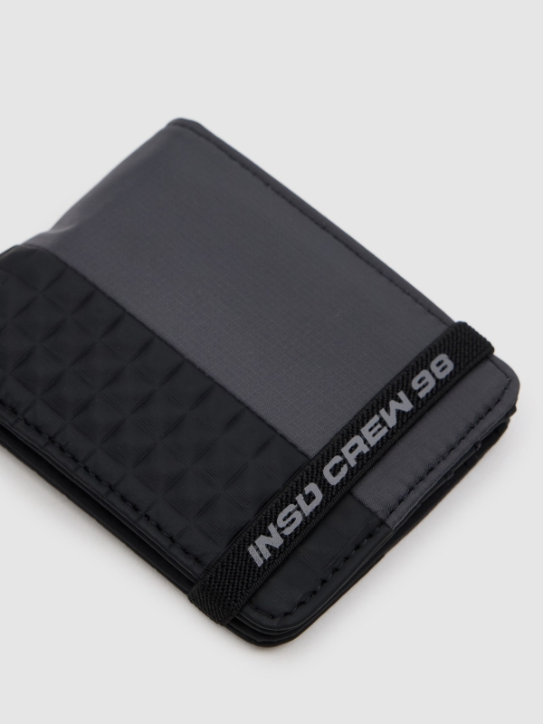 Cartera cierre elástico gris vista general trasera