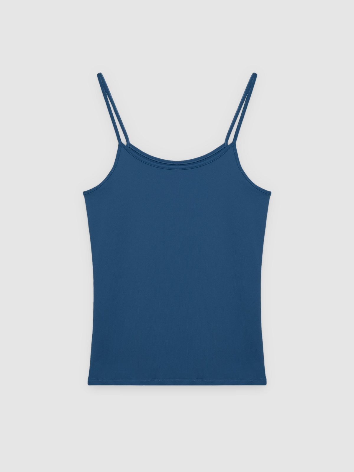 %Pto% Camiseta tirantes slim azul eléctrico vista frontal