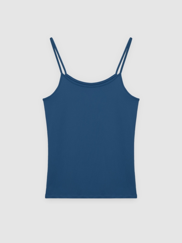  Camiseta tirantes slim azul eléctrico vista frontal