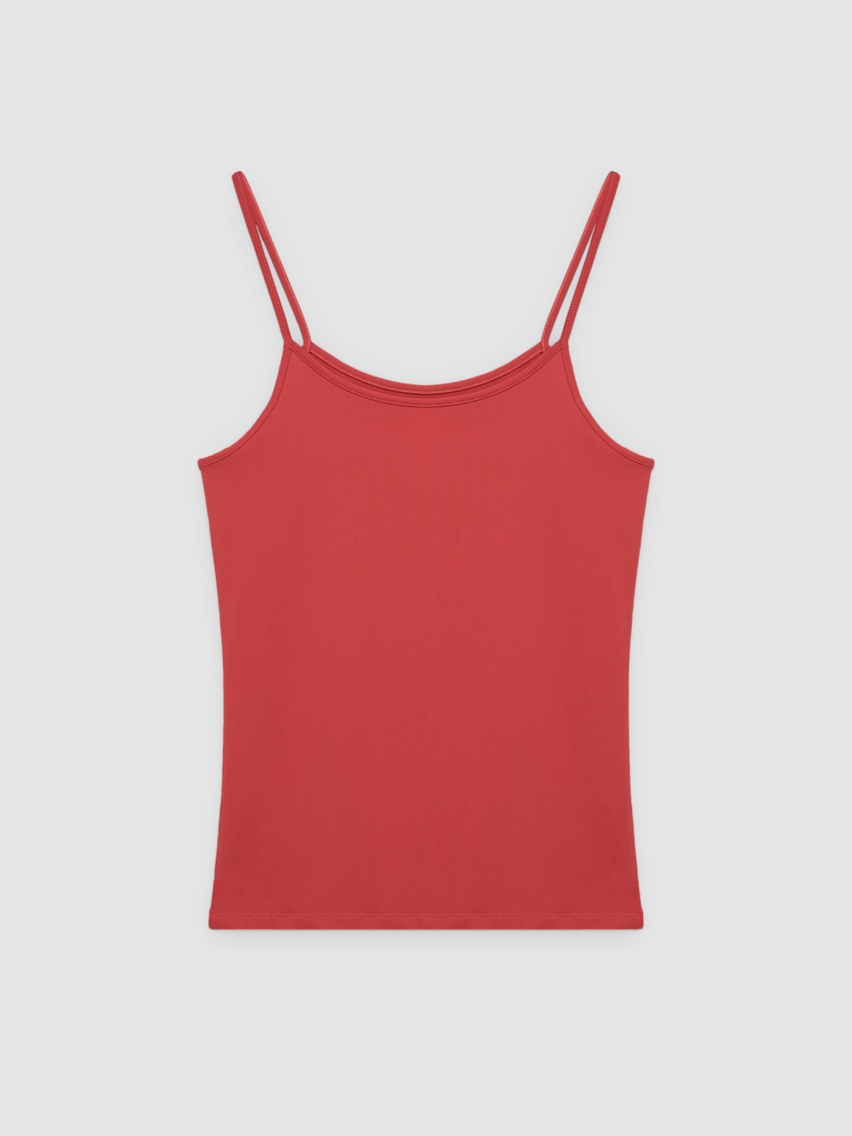 %Pto% Camiseta tirantes slim carmín vista frontal