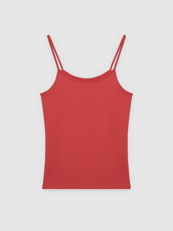  Camiseta tirantes slim carmín vista frontal