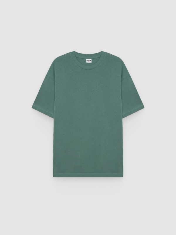  Plain round-neck T-shirt green front view