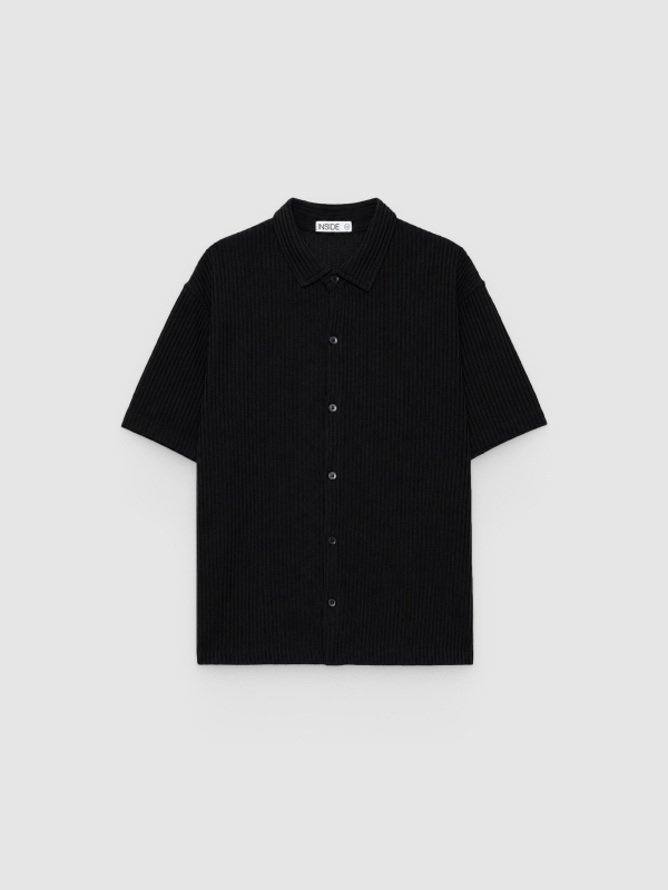  Camisa canalé botones negro vista frontal