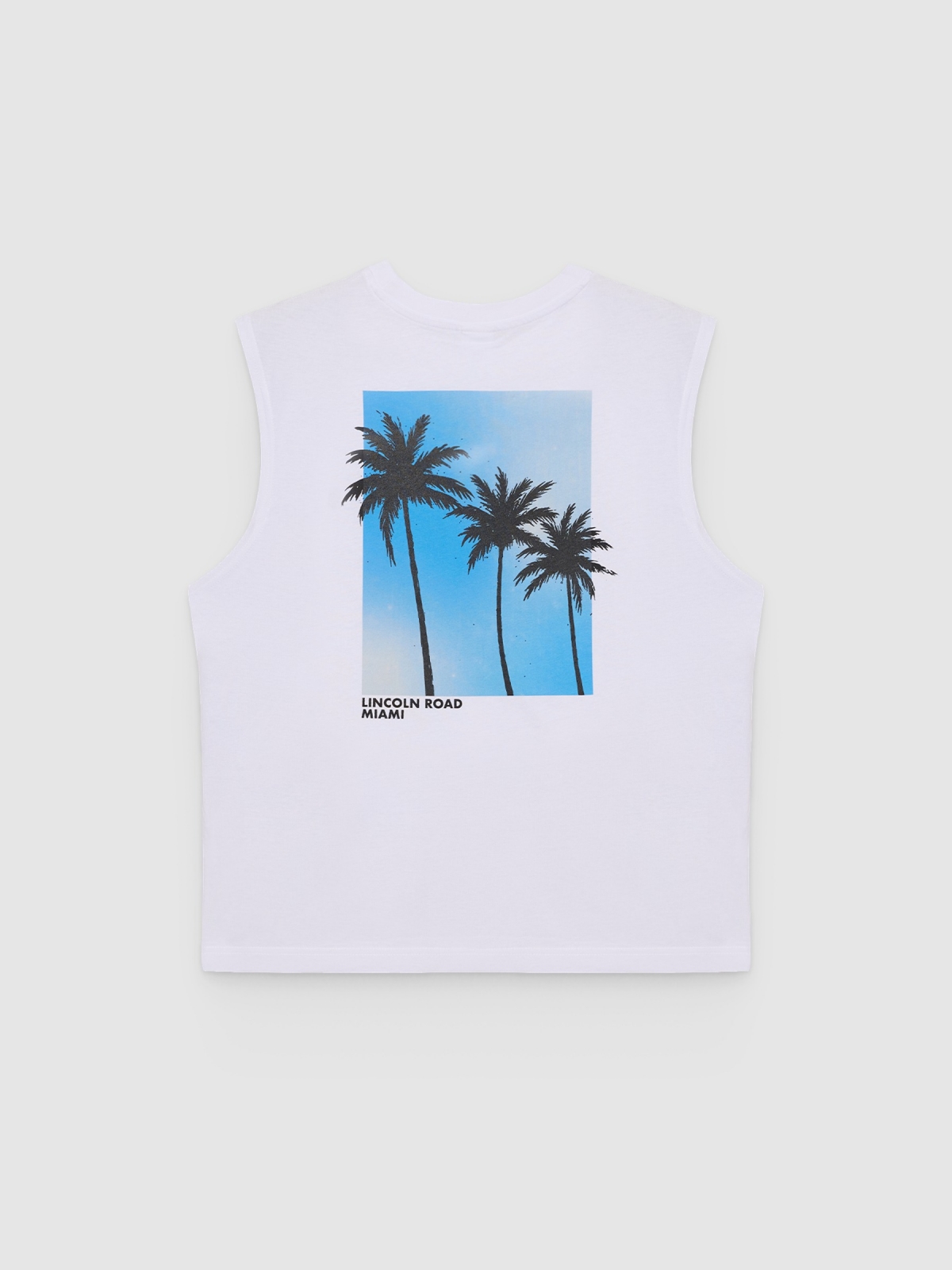 Camiseta sin mangas Miami blanco vista trasera