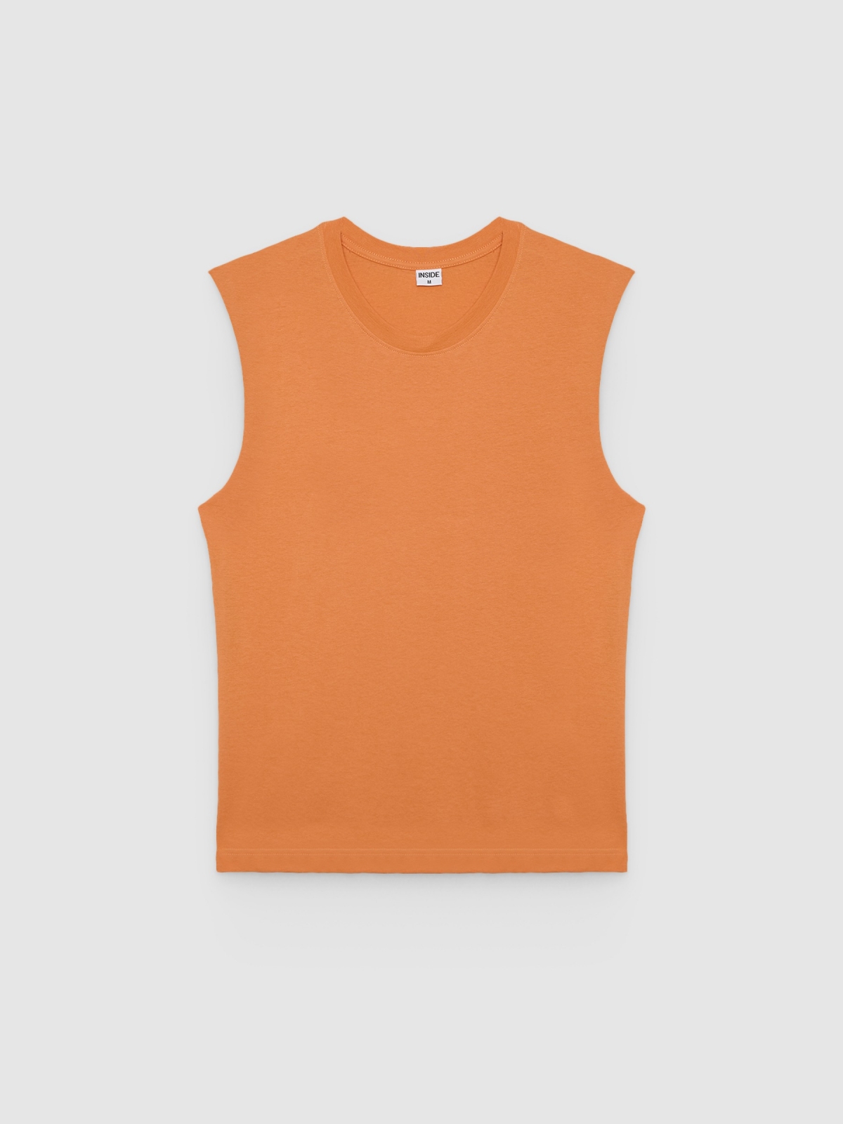 %Pto% Basic sleeveless shirt coral front view