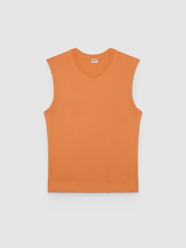  Camiseta básica sin mangas coral vista frontal