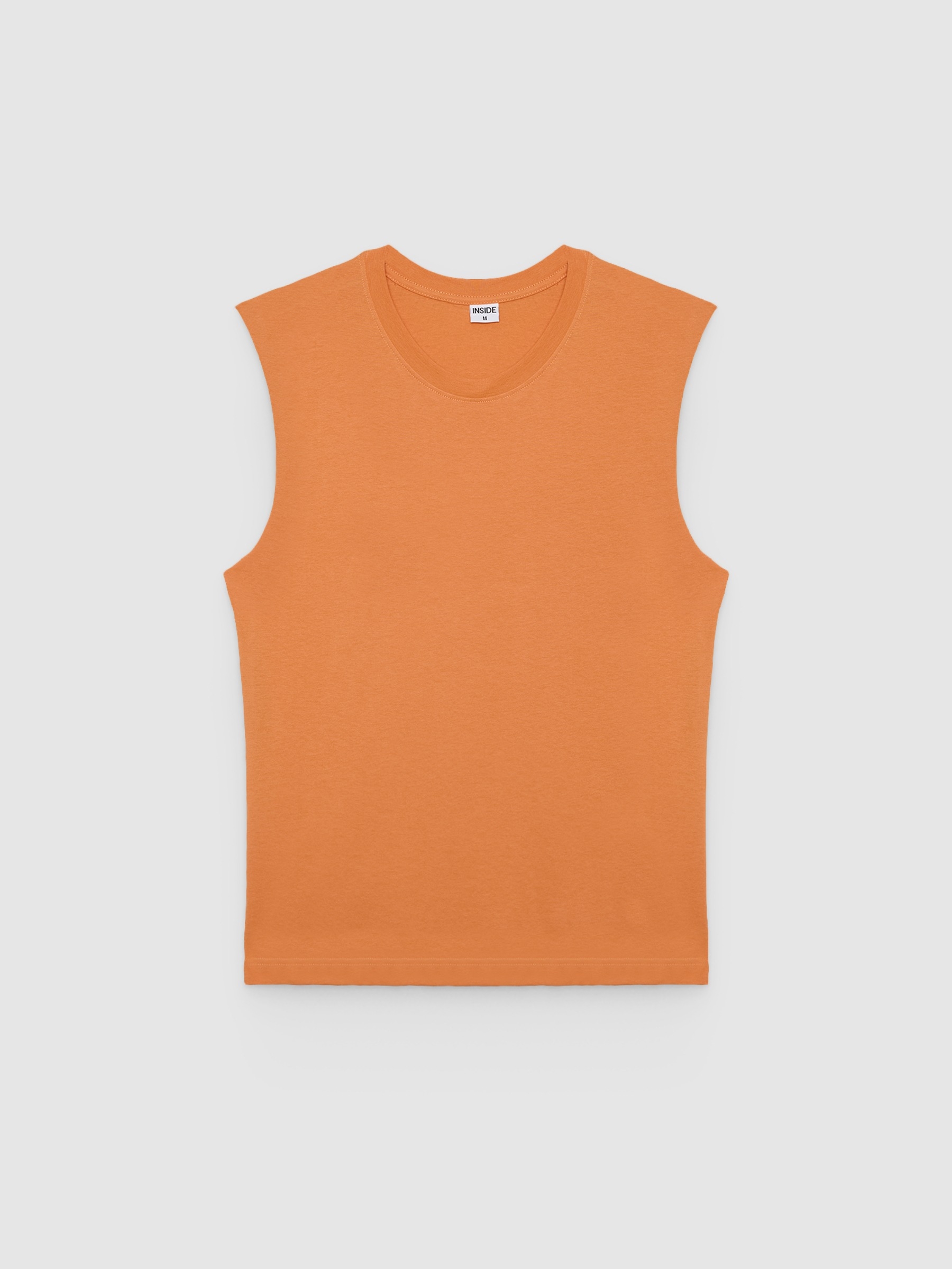 Basic sleeveless shirt coral middle front view