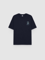 %Pto% Camiseta manga curta cadeira azul marinho vista frontal