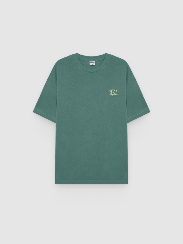  Camiseta mini print playa verde vista frontal