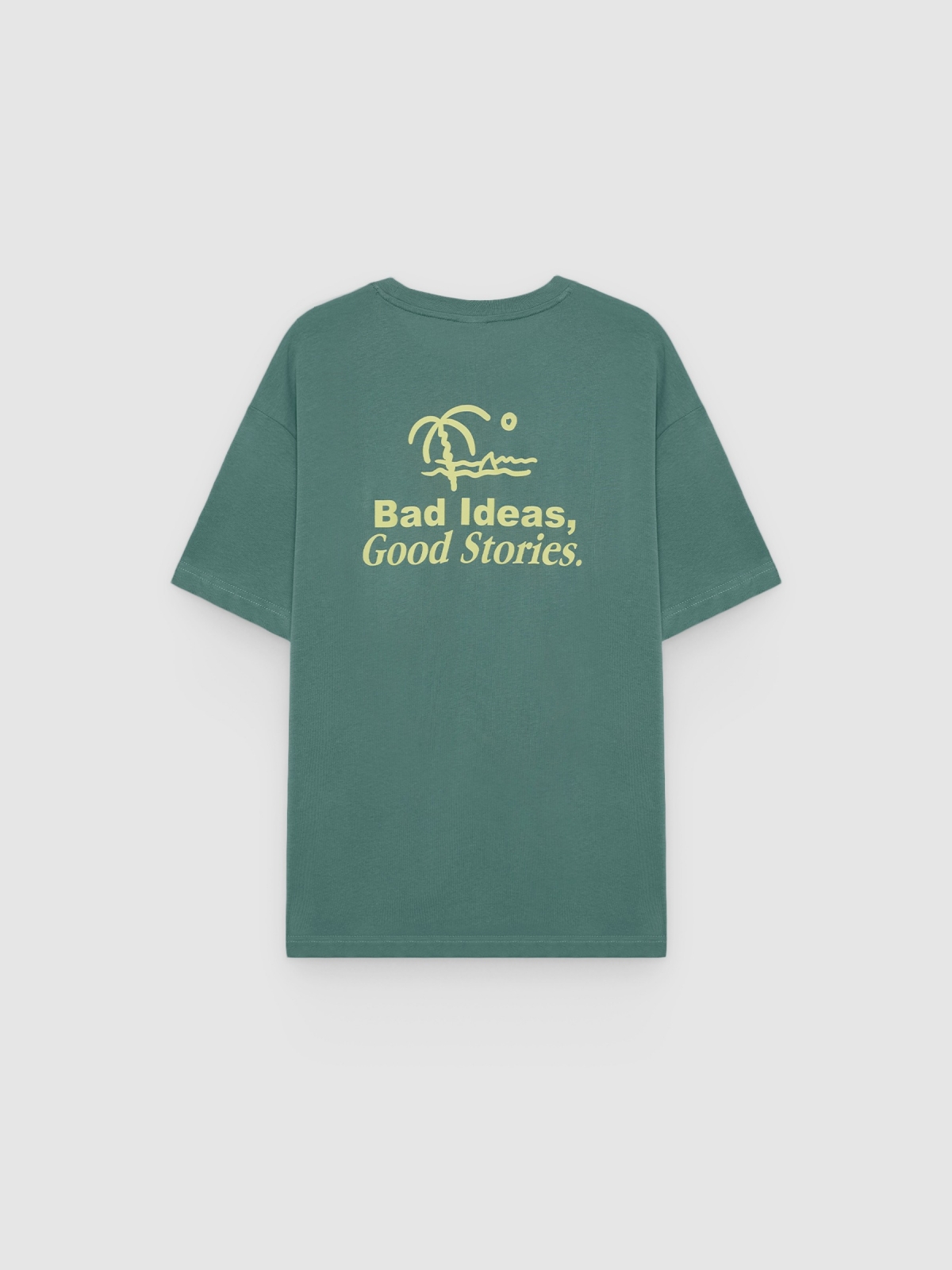 Beach mini print T-shirt green back view