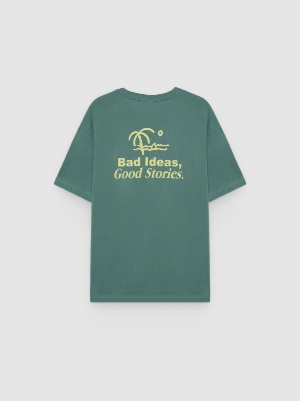 Camiseta mini print praia verde vista traseira