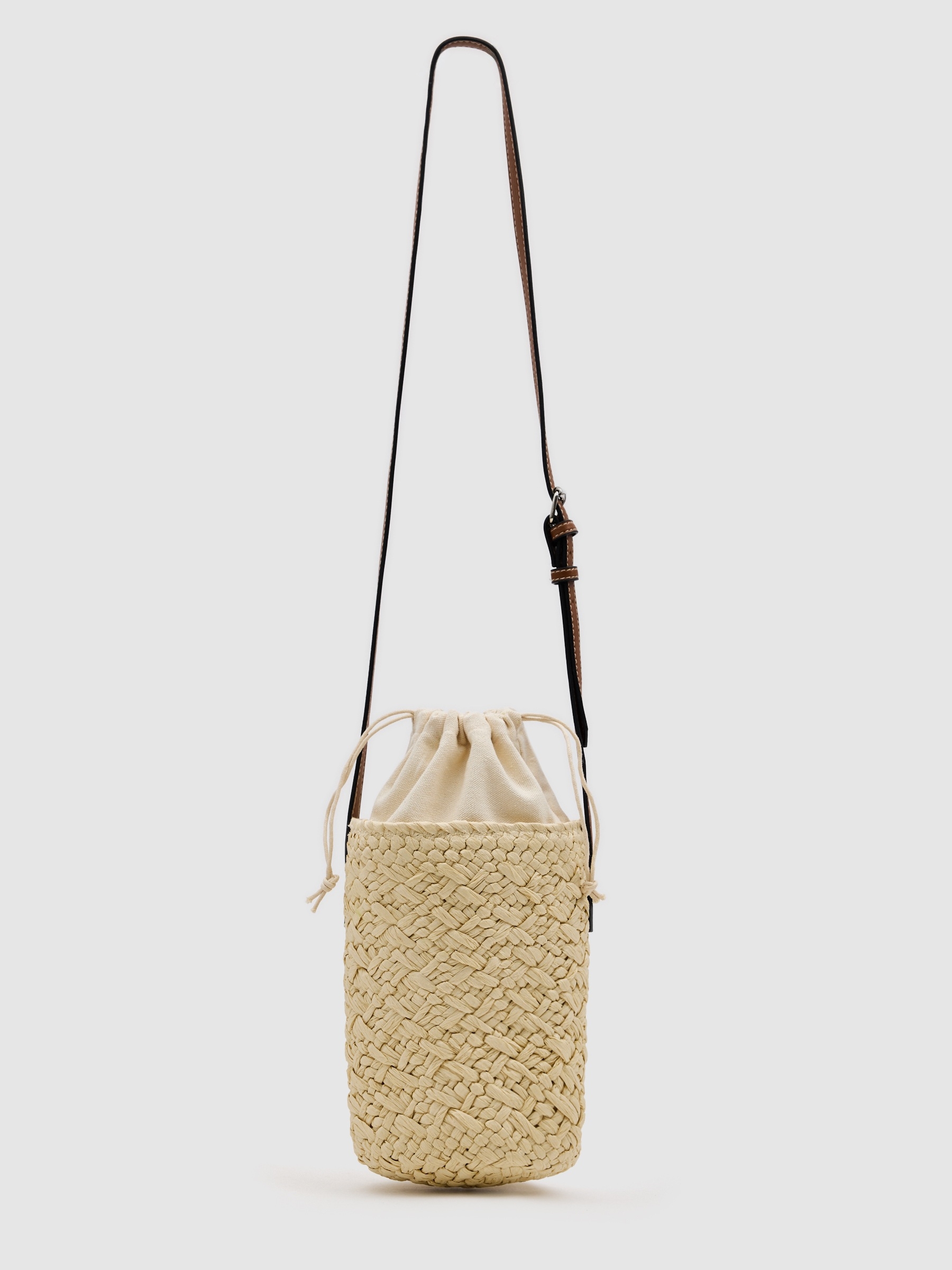 Bolso cesta yute beige vista general frontal