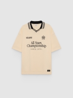 %Pto% Polo estampado Championship off white vista frontal