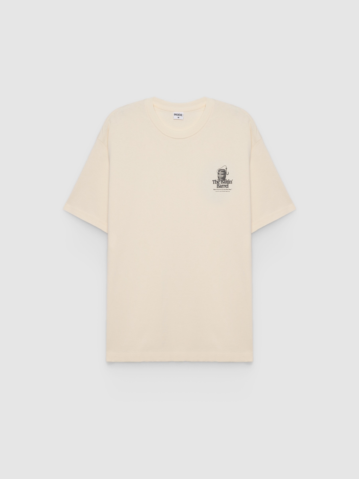 %Pto% Camiseta Mensaje Casual crudo vista frontal