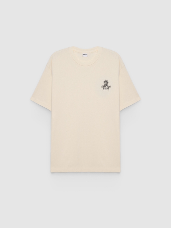  Camiseta Mensagem Casual crua vista frontal