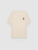 %Pto% Camiseta Mensaje Casual crudo vista frontal