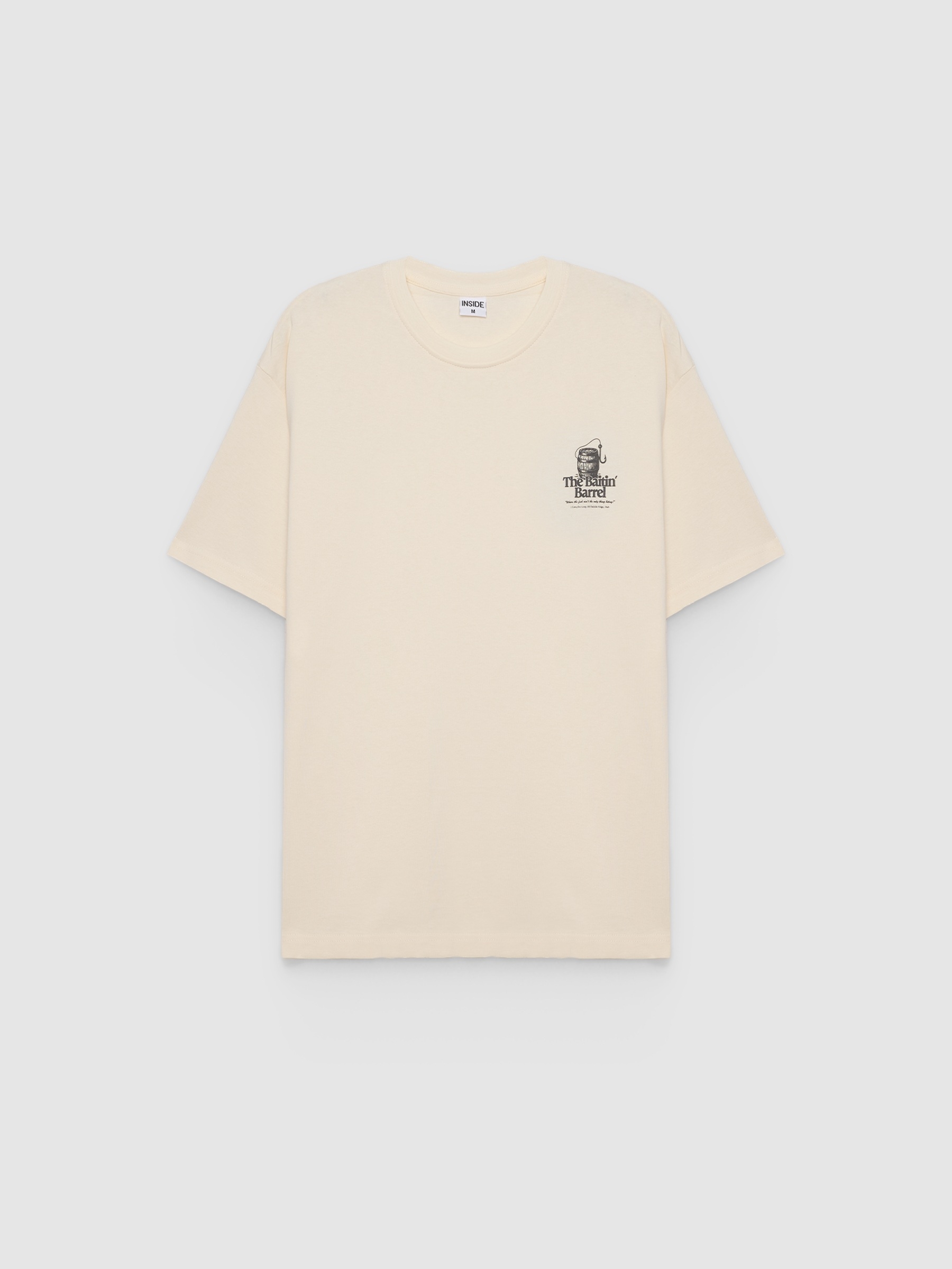 Casual Message T-shirt raw middle front view