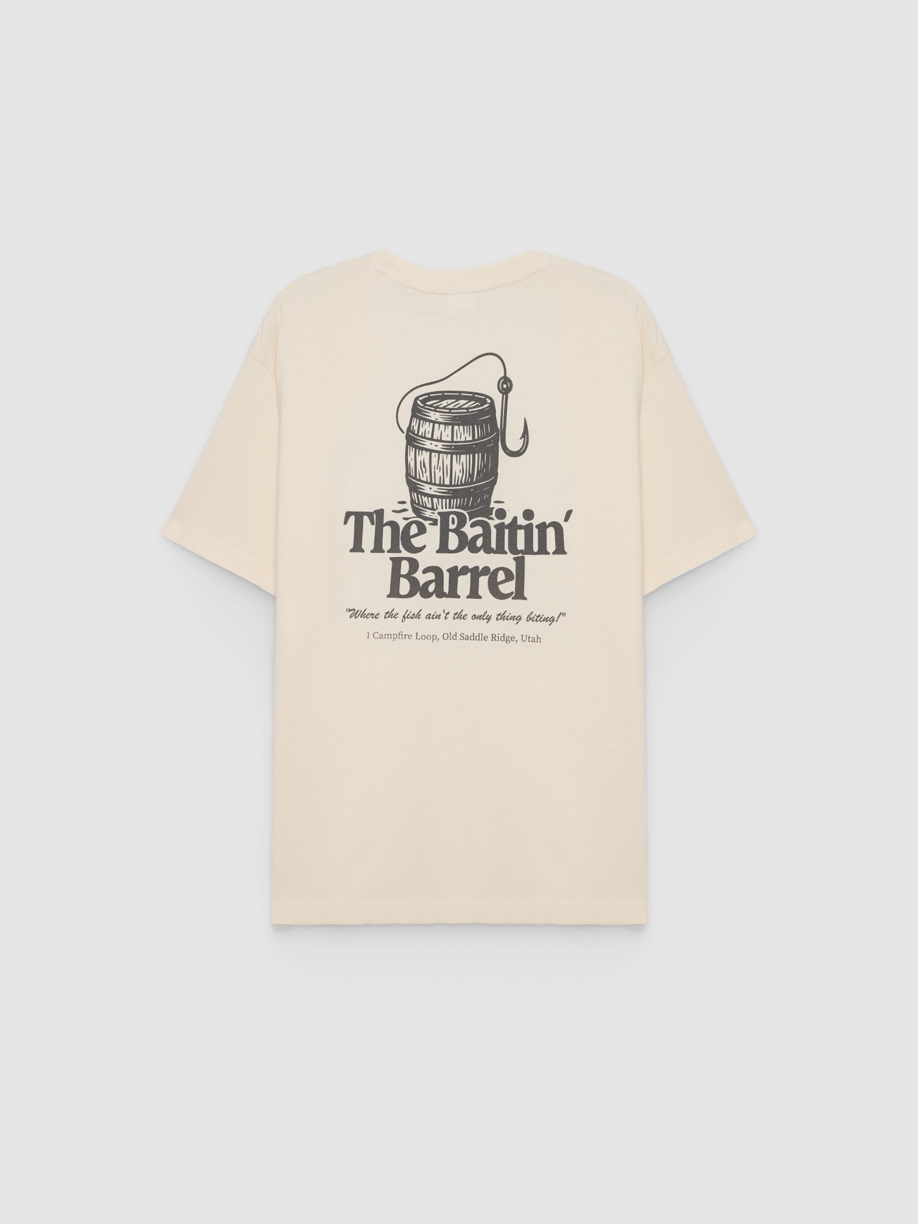 Camiseta Mensagem Casual crua vista meia frontal