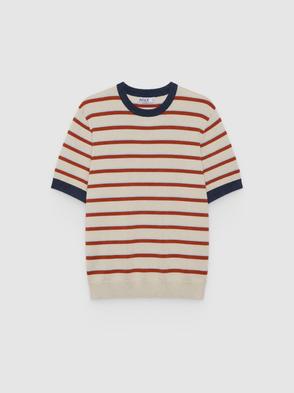  Camiseta rayas punto crudo vista frontal