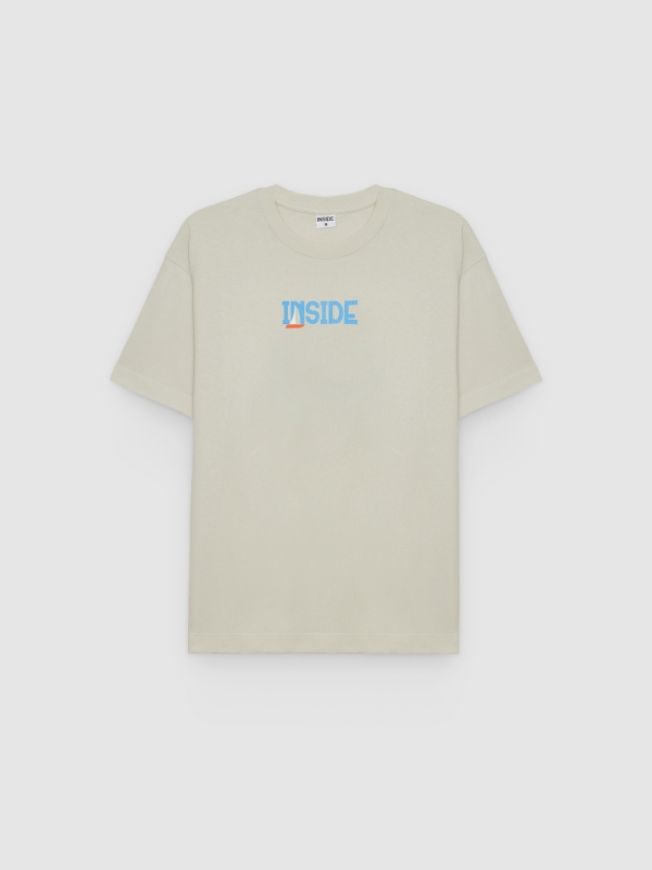  Camiseta estampada inside gris claro vista frontal