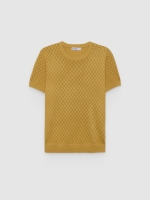 %Pto% Camiseta punto cuello redondo marrón vista frontal