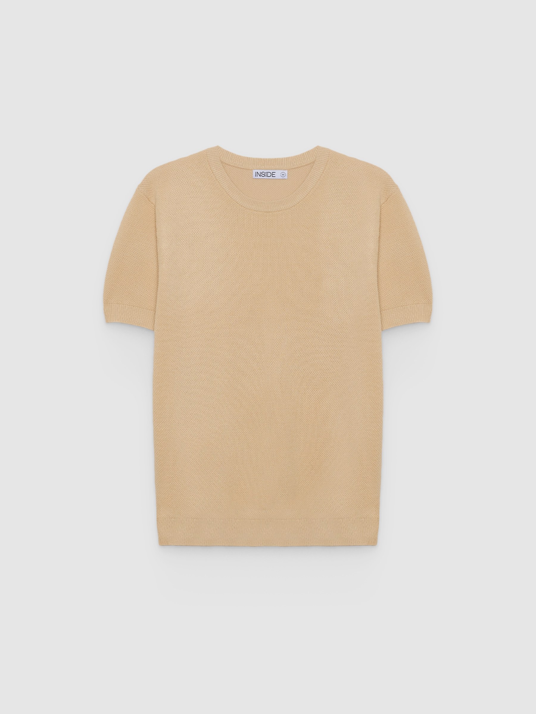 Basic knit t-shirt raw middle front view