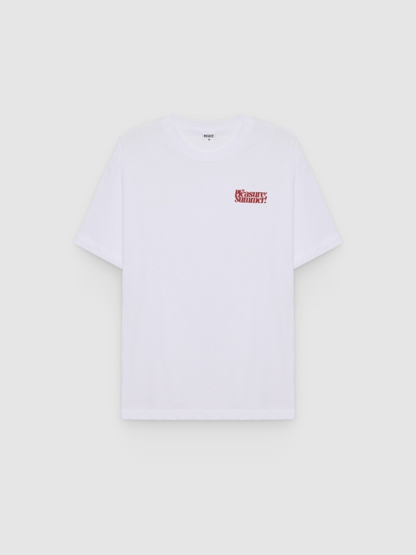  Camiseta prazer verão branco vista frontal
