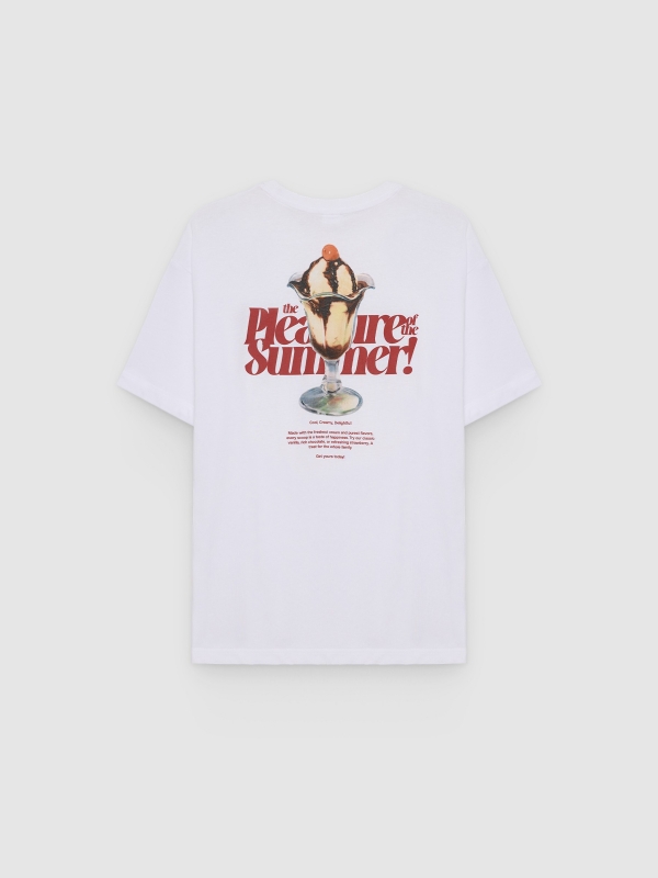 Camiseta pleasure summer blanco vista trasera