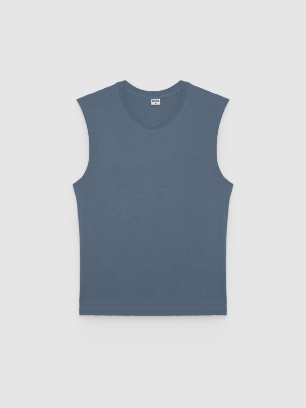  Basic sleeveless shirt grey front view