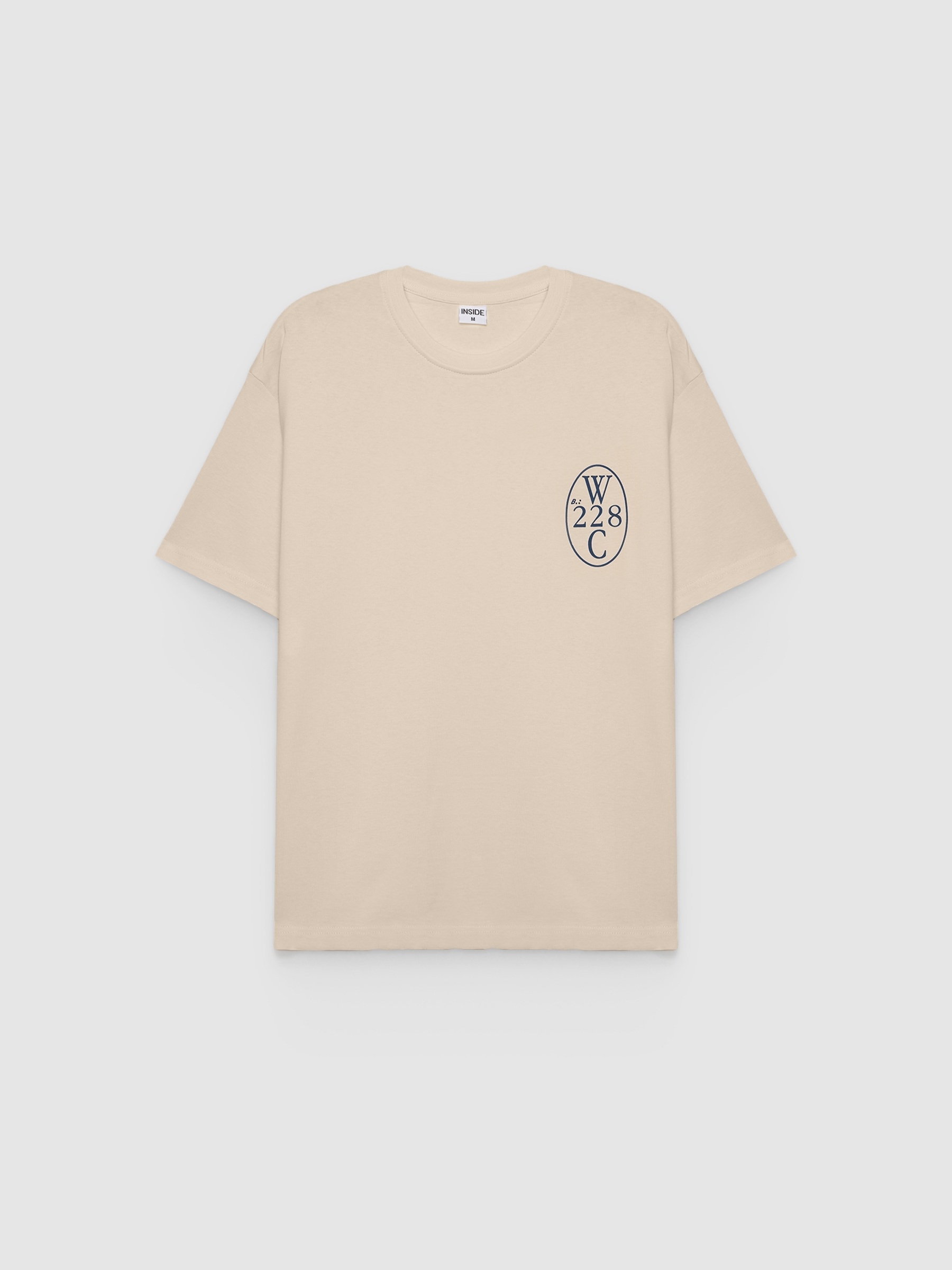 Casual t-shirt with message raw middle front view