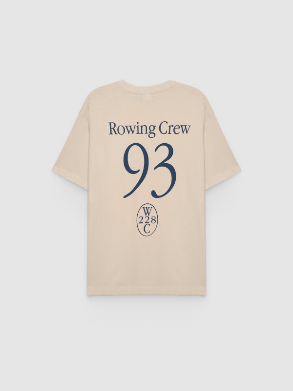 Casual t-shirt with message raw back view