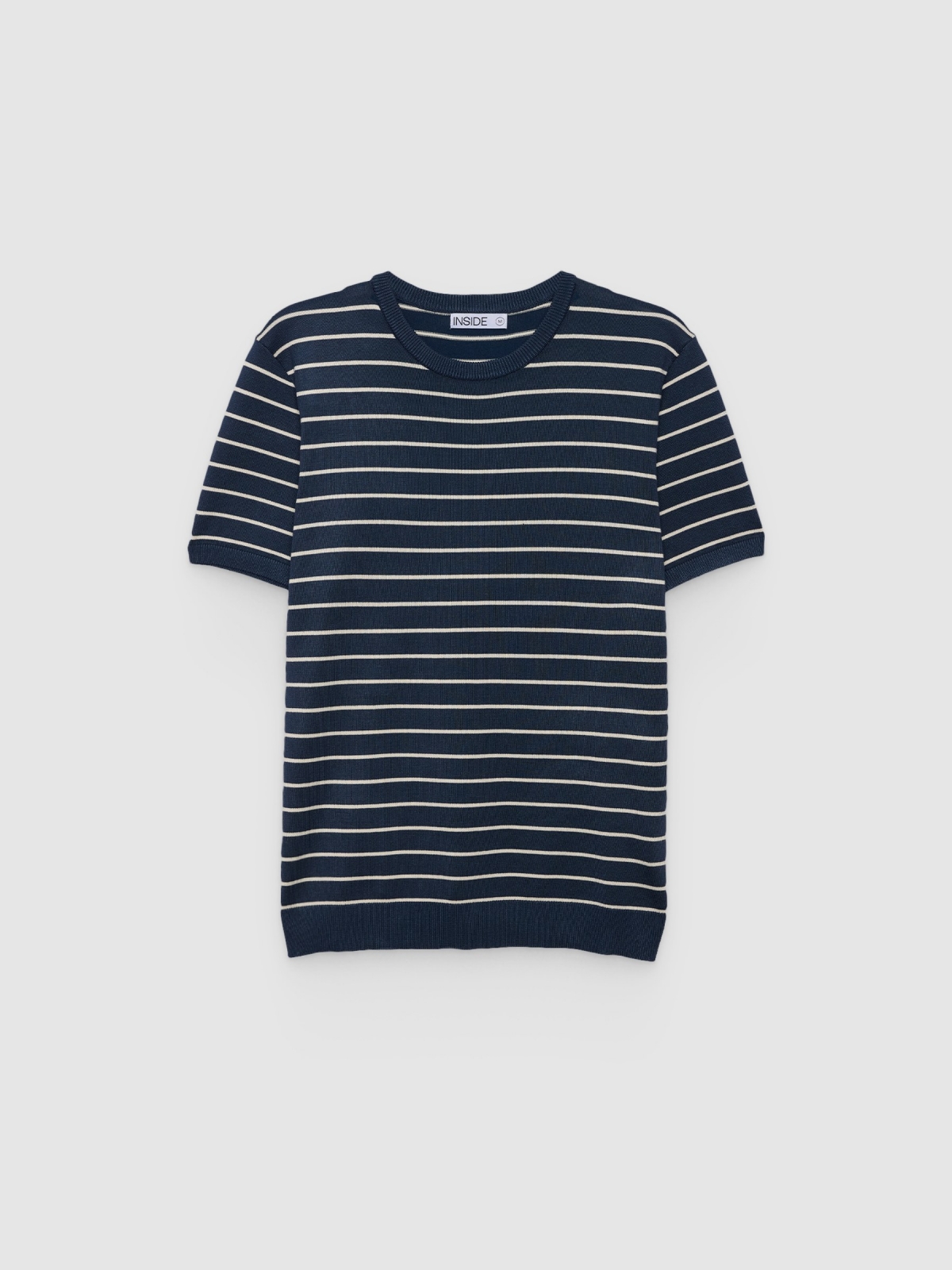%Pto% Camiseta rayas tejido punto azul petróleo vista frontal