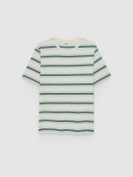 %Pto% Camiseta rayas casual verde claro vista frontal