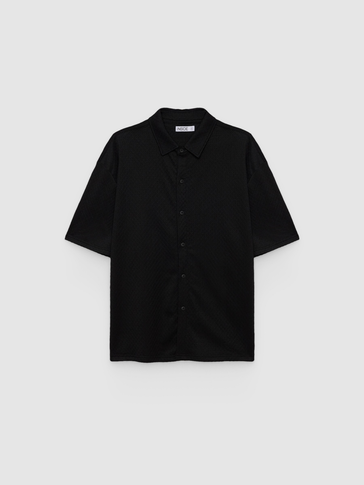 %Pto% Basic knit shirt with buttons black front view