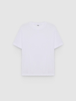 %Pto% Camiseta lisa de gola redonda branco vista frontal