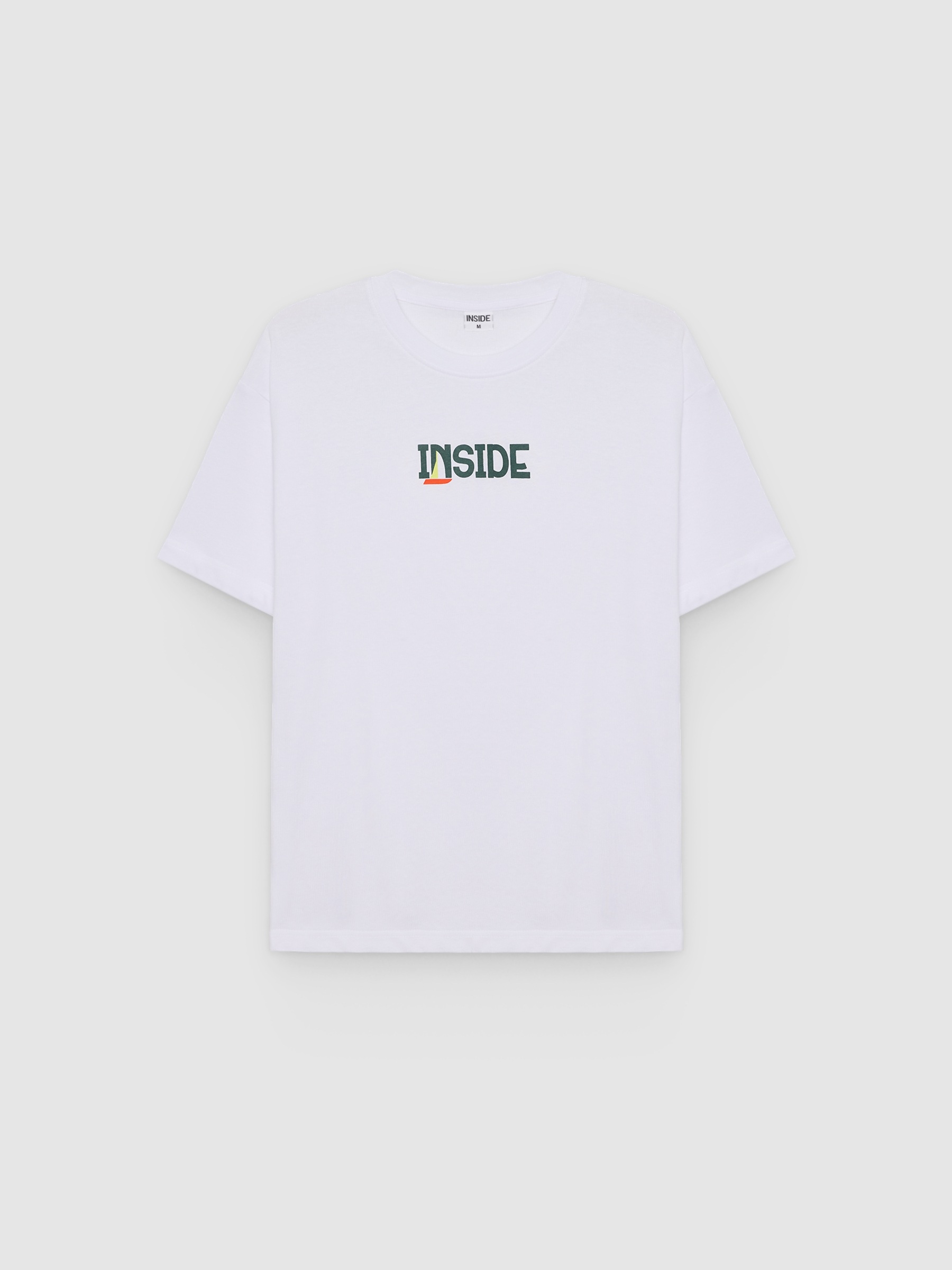 Camiseta estampada inside blanco vista media frontal